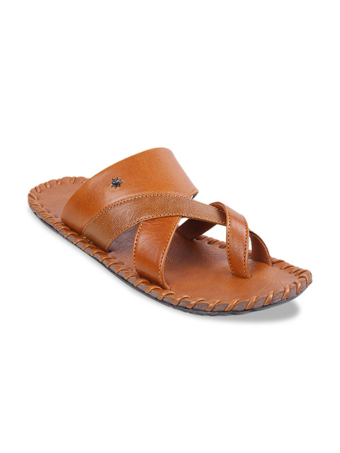 

Metro Men Tan Brown Leather Comfort Sandals