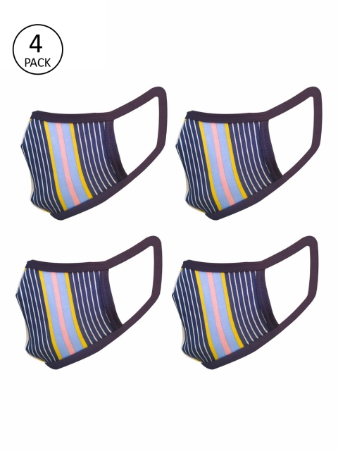 

nestroots Cloth Face Mask Washable Reusable Protective Outdoor Use Pack of 4, Navy blue