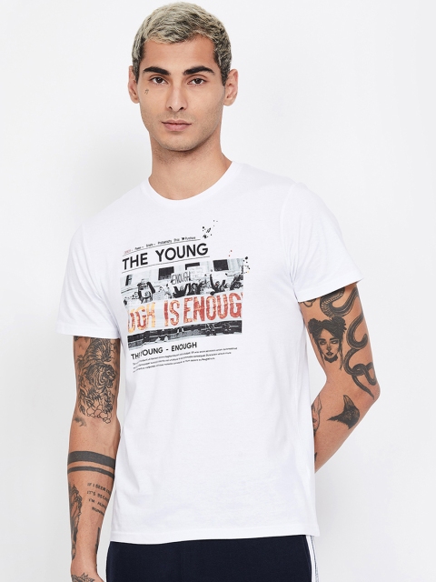 

Fame Forever by Lifestyle Men White & Black Printed Round Neck T-shirt