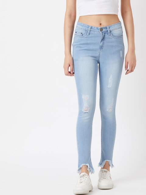 

The Dry State Women Blue Slim Fit Mid-Rise Mildly Distressed Jeans
