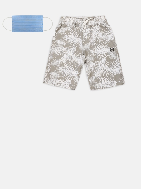 

Lil Tomatoes Boys White Printed Regular Fit Regular Shorts