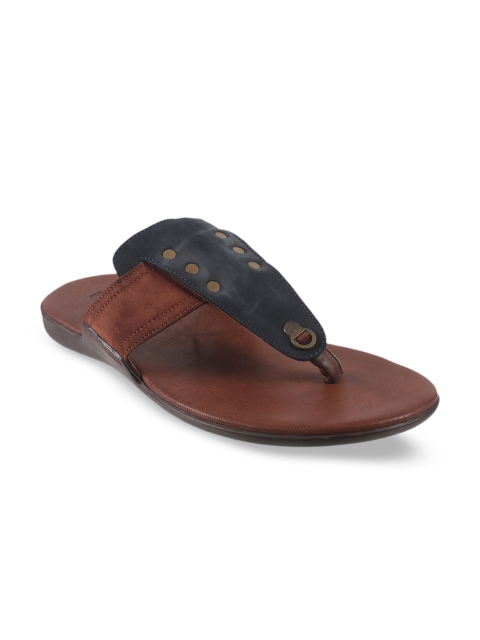 

Metro Men Brown & Black Leather Comfort Sandals