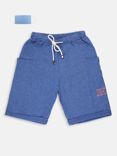 

Lil Tomatoes Boys Blue Solid Regular Fit Regular Shorts