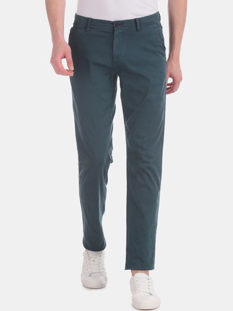 

Arrow Men Teal Green Slim Fit Solid Chinos