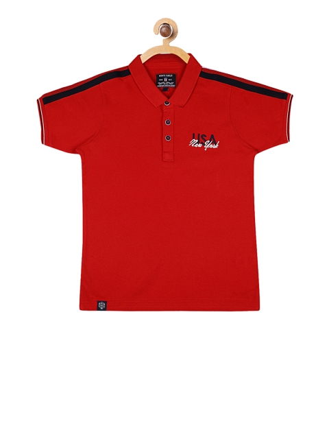 

Monte Carlo Boys Red Solid Polo Collar T-shirt