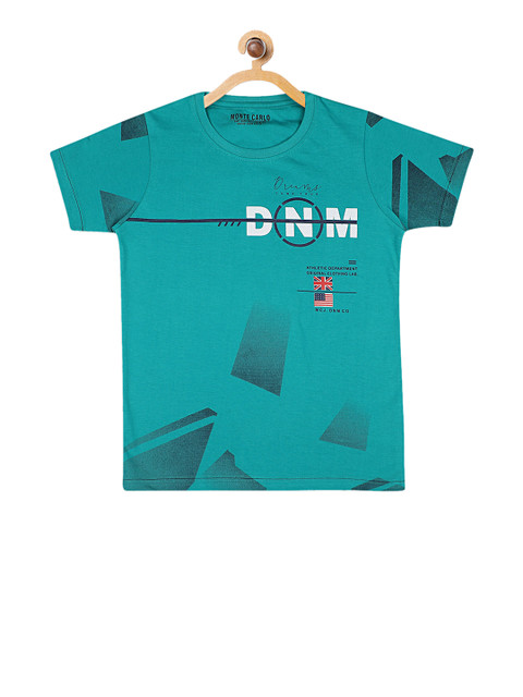 

Monte Carlo Boys Blue & White Printed Round Neck T-shirt