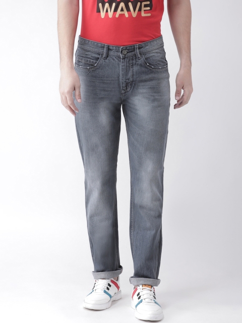 

FEVER Men Grey Straight Fit Mid-Rise Clean Look Jeans