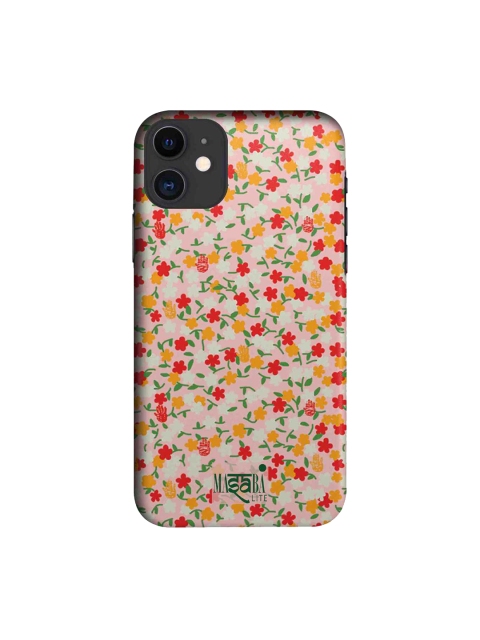 

macmerise Pink & Red Masaba Dense Floral Printed iPhone 11 Case