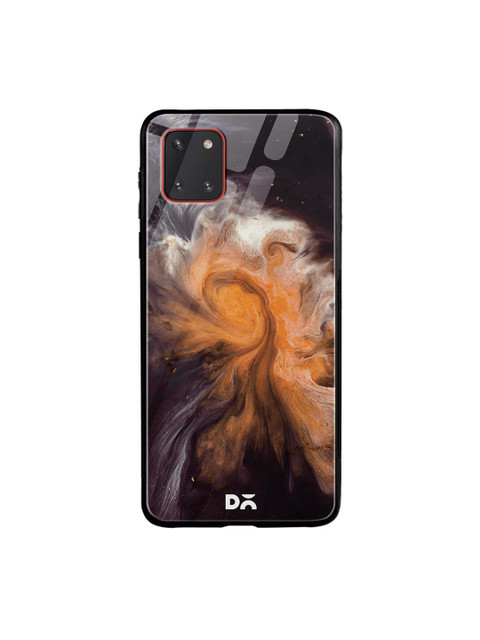 

DailyObjects Black & Orange Marble Galaxy Samsung Galaxy Note 10 Lite Glass Case