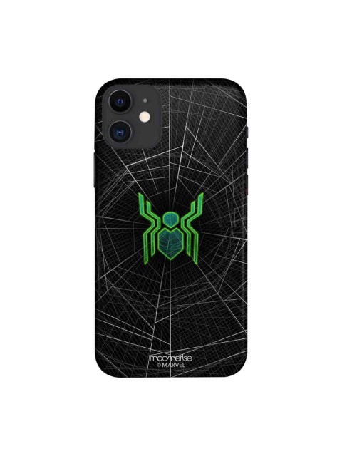 

macmerise Black & Green Spiderman Logo Web iPhone 11 Case