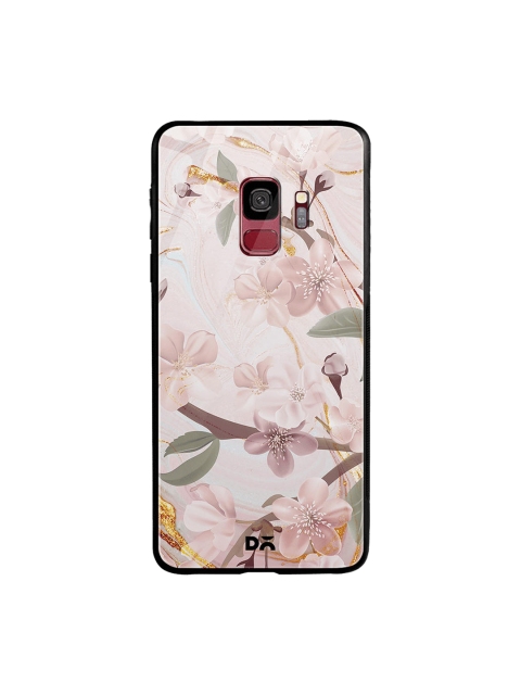 

DailyObjects Pink & Green Marble Flowers Samsung Galaxy S9 Glass Case