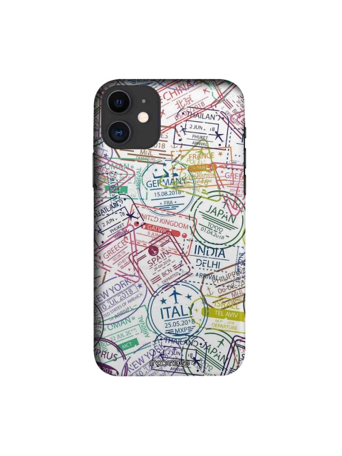 

macmerise White & Blue Immigration Stamps Classic Pro iPhone 11 Case
