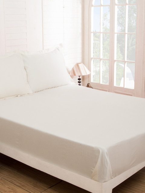 

MASPAR Off-White Abstract 300 TC Cotton 1 King Bedsheet with 2 Pillow Covers