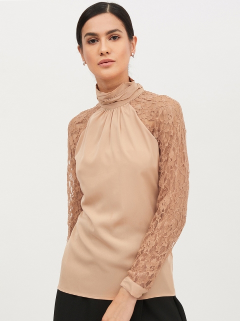 

Harpa Women Nude-Coloured Self Design Top