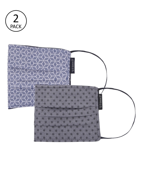 

t-base Unisex 2 Pcs Printed 2-Ply Anti-Dust Reusable Cloth Masks, White
