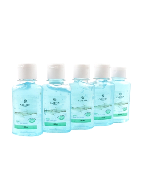 

Carlton London Set of 5 Hand Clean Gel 70% Alcohol 100 ml (Each), Blue