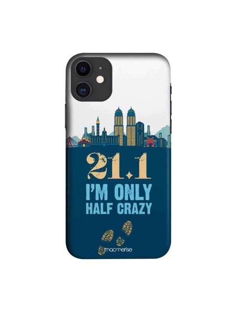 

macmerise Teal Blue & White Half Crazy iPhone 11 Mobile Case