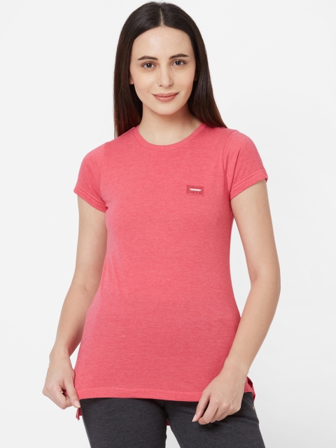 

Sweet Dreams Women Coral Pink Solid Round Neck Lounge T-shirt