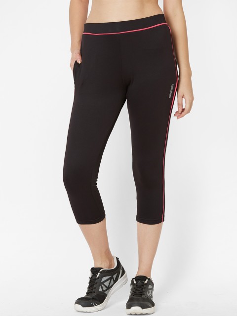 

Sweet Dreams Women Black & Pink Solid 3/4th Tights