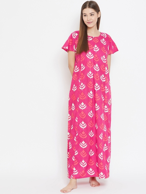 

The Kaftan Company Magenta Printed Nightdress