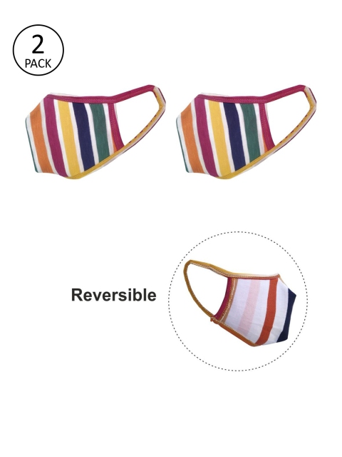 

nestroots Kids 2 Pcs 2 Ply Anti Pollution & Anti Dust Reusable Reversible Cloth Masks, Multi