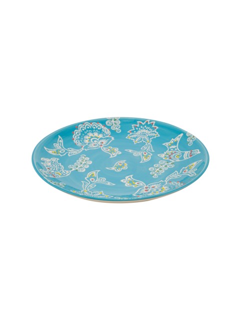 

Chumbak Blue & White Printed Ceramic Swirling Chill Plate