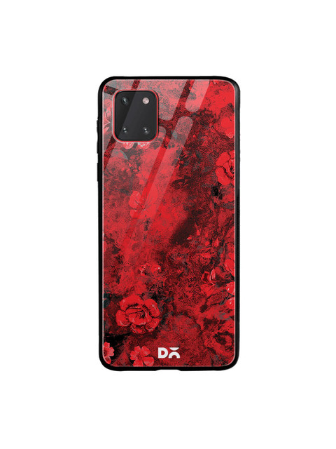 

DailyObjects Red & Black Marble Flowers Samsung Galaxy Note 10 Lite Glass Case