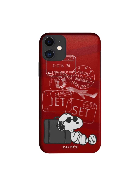 

macmerise Red & White Jet Set Go iPhone 11 Mobile Case
