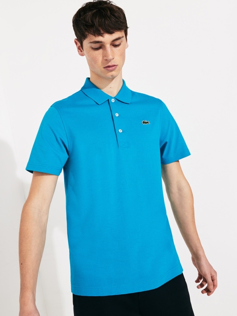 

Lacoste Men Blue Solid Polo Collar T-shirt