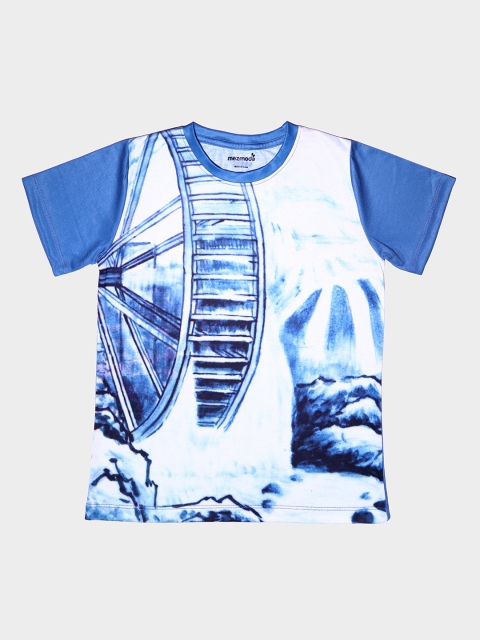 

mezmoda Boys Blue Printed Round Neck T-shirt