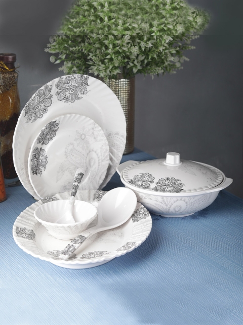 

CDI 41 Pieces White & Grey Dinner Set