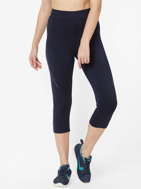 

Sweet Dreams Women Navy Blue & White Solid 3/4th Tights