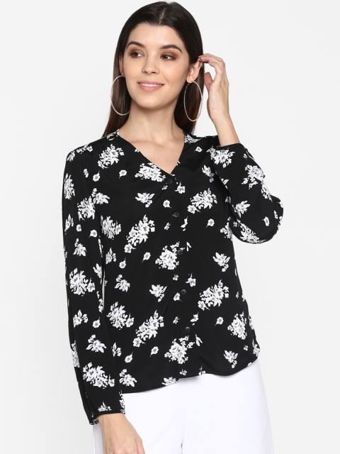 

Mode by Red Tape Women Black & White Floral Printed Top