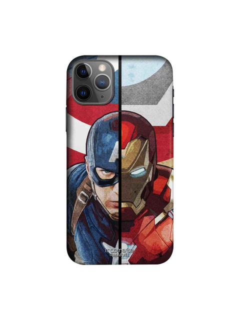 

macmerise Blue & Red Man Vs Machine Captain America Marvel Civil War iPhone 11 Pro Case