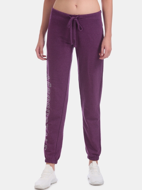 

Aeropostale Women Purple Solid Joggers