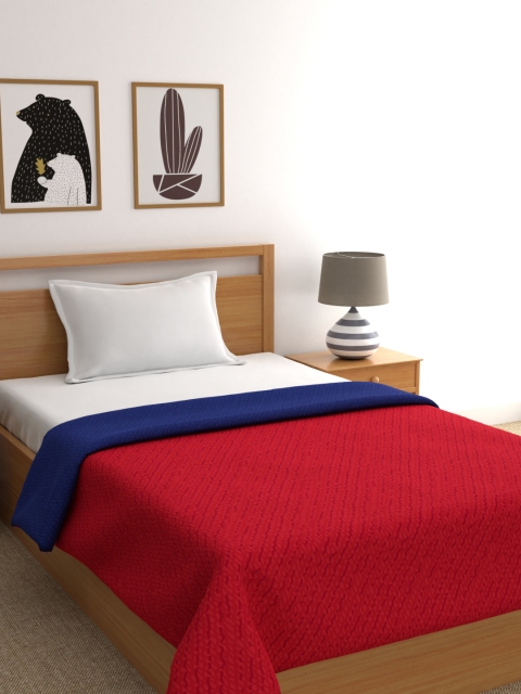 

BIANCA Red & Blue Abstract AC Room 110 GSM Single Bed Comforter