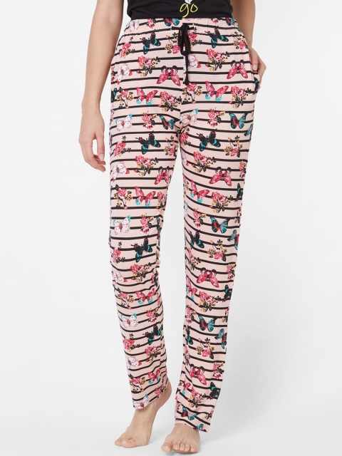 

Sweet Dreams Women Pink & Black Printed Lounge Pants
