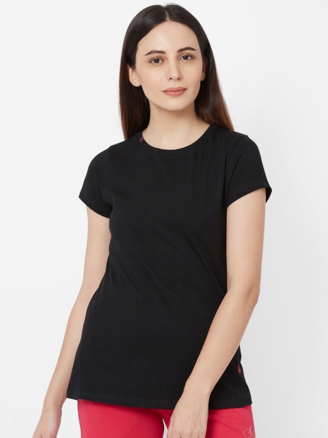 

Sweet Dreams Women Black Solid Round Neck T-shirt