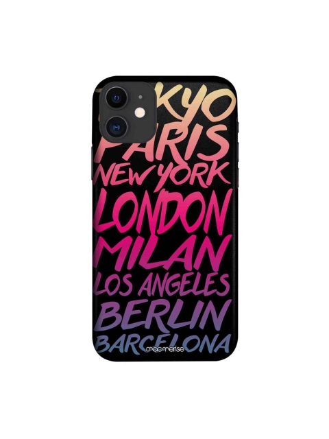 

macmerise Black & Pink Fashion Cities Printed iPhone 11 Case Cover