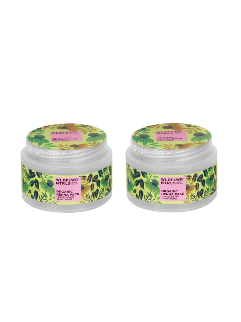 Wildflower Naturals Set Of 2 Organic Henna Pack for Hair Colour & Conditioning 200 g, Green