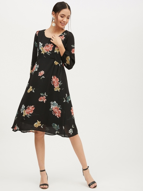 

Harpa Women Black Printed A-Line Dress