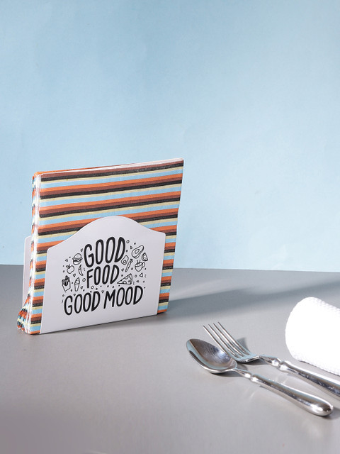

Chumbak White & Black Stainless Steel Tissue Holder Set