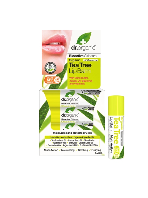 

dr.organic Tea Tree SPF 15 Lip Balm 5.7 ml, Green