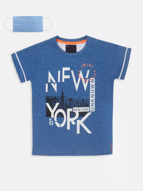 

Lil Tomatoes Boys Blue Printed Round Neck T-shirt