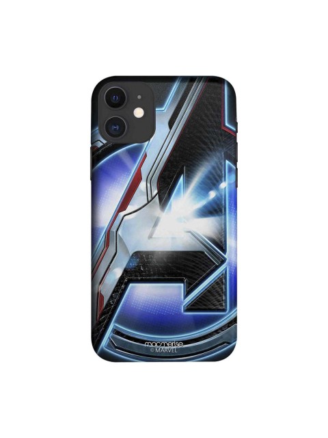 

macmerise Charcoal Grey & Blue Endgame Logo iPhone 11 Case
