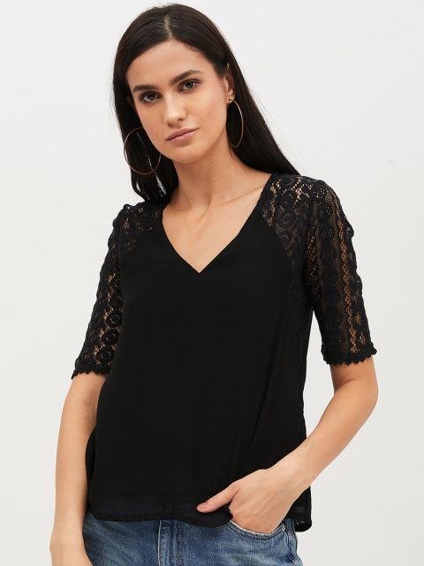 

Harpa Women Black Self Design Top