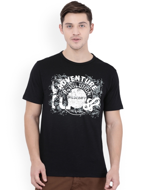 

Wildcraft Men Black Printed Round Neck T-shirt
