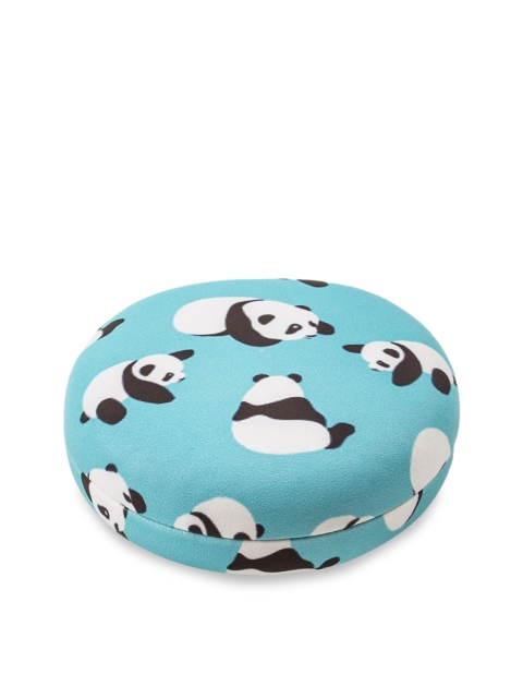 

Chumbak Turquoise Blue & White Printed Pouncing Pandas Jewellery Organiser