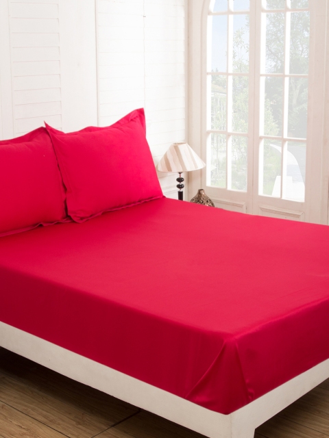 

MASPAR Red Abstract 300 TC Cotton 1 King Bedsheet with 2 Pillow Covers