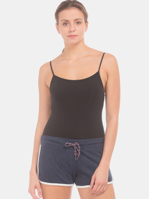

Aeropostale Women Black Solid Shelf Bra Bodysuit